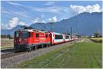 Glacier Espress 903 nach Zermatt mit Ge 4/4 II 630  Trun  bei Felsberg. (06.09.2018)