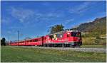 RE1245 nach Suol-Tarasp mit Ge 4/4 II 629  Tiefencastel  bei Malans.