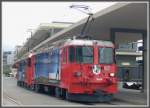 Imagepflege fr die Stromindustrie (RePower) in Chur. Ge 4/4 II 617  Ilanz  und 615  Klosters  anlsslich der Pressefahrt auf Gleis 2 der Arosabahn. (18.10.2010)