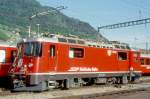 RhB - Ge 4/4 II 628  S-CHANF  am 10.05.1998 in Landquart - Thyristor-Streckenlokomotive - bernahme 30.08.1984 - SLM5269/BBC - 1700 KW - Gewicht 50,00t - LP 12,74m - zulssige Geschwindigkeit 90 km/h