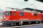 RhB - Ge 4/4 II 630  TRUN  am 25.05.1991 in Chur - Thyristor-Streckenlokomotive - bernahme 31.10.1984 - SLM5271/BBC - 1700 KW - Gewicht 50,00t - LP 12,74m - zulssige Geschwindigkeit 90 km/h - Logo RhB deutsch. Hinweis: noch ohne Leitungen fr Trschlieeinrichtung
