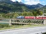 RhB - Ge 4/4 619 mit RE unterwegs bei Reichenau-Tamins am 20.09.2013