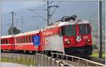 RE1241 nach Scuol/Tarasp mit Ge 4/4 II 633  Zuoz  verlässt Landquart. Ob sich der Lokführer an die Geschwindigkeitsbegrenzung hält? :-) (01.10.2014)