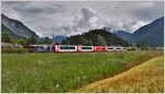 Ge 4/4 II 627 Reichenau-Tamins mit dem Glacier Express 905 zwischen Domat/Ems und Ems-Werk.