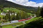 Ge 4/4 III 650 mit einem Regio am 15.09.2018 bei Davos Glaris. 