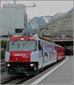 Die Unesco Welterbe-Lok Ge 4/4 III 650 verlsst am 23.12.09 den Bahnhof von Chur. (Hans) 
