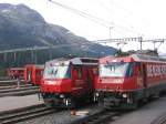 Ge 4/4 III 646 und 650 (die erste der Nachbestellserie) in St. Moritz - 13.08.2005
