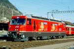 RhB - Ge 4/4 III 642  BRAIL/BRIGELS  am 11.04.1998 in Landquart - Drehstrom-Universallokomotive - bernahme 24.01.1994 - SLM5490/ABB - 3200 KW - Gewicht 62,00t - LP 16,00m - zulssige Geschwindigkeit 100 km/h - Logo RhB rhtoromanisch - Werbung: SOVIEL RABATT...
