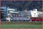 Ge 4/4 III 650 mit Werbung fr Aufnahme der Albula/Berninastrecke ins UNESCO Weltkulturerbe. Bei Chur West. (12.03.2007)