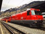 Die Rote Ge 4/4 III 648 am 7.2.2016 im Bhf Chur.