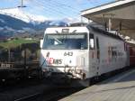 Die Lok.643 kurz vor der Abfahrt in Disentis/Muster´. Die Lok fuhr nach Davos. Gemacht am 13.04.07