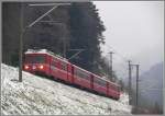 S2 1564 mit Be 4/4 514 kommt von Bonaduz herunter und erreicht soeben die Verzweigung mit der Oberlnderlinie in Reichenau-Tamins.