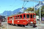 RhB - ABe 4/4 487 II am 18.08.1989 in Chur - Gleichstromtriebwagen Arosabahn - bernahme 11.01.1973 - SWS/BBC/SAAS/RhB - 480 KW - Gewicht 45,00t - 1./2.Klasse Sitzpltze 12/24 - LP 16,97m - zulssige