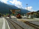 Blick auf das Container-Verladeterminal in Zernez am 21.7.2015