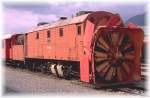 RhB,Dampfschneeschleuder Xrot No.9214 (1912)in Landquart.Heute befindet sie sich bei der Blonay-Chamby Museumsbahn,ist aber nicht betriebsfhig