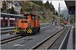 Tm 2/2 112 im neu gebauten Bahnhof von St.Moritz.