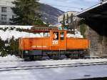 RhB - Rangierlok Ge 3/3 215 im Bahnhofsareal in Chur am 02.01.2015