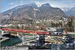 Bau der 2.Hinterrheinbrücke der RhB in Reichenau-Tamins.