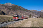 RhB Ge 4/4 II 620  Zernez  ist am 22.11.2020 mit dem Engadin Star RE 1335 von Landquart nach St. Moritz unterwegs und wurde hier kurz nach Susch aufgenommen.