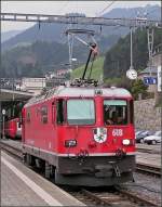 Ge 4/4 II 618  Bergn/Bravuogn  der RhB fotografiert am 07.08.07 beim Umsetzen im Bahnhof von Disentis Mustr.