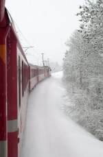 Mit der RHB durch das tief verschneite Bnderland von Chur nach Tusis.