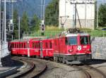 Ge 4/4'' 617 ''Ilanz'' am 7.8.2010 in Filisur als RE 1121 nach St.Moritz