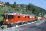 RhB Ausstellungszug am 05.06.1993 in Thusis mit Ge 4/4 II 629 - Ge 4/4 I 610 - Ge 6/6 1 411 - Haiqy 5162 - Z 97.