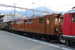 Für 1 Jahr zurück in ihrer alten Heimat Graubünden.Überführung der RhB Gleichstromlok ex.Berninabahn Ge 4/4 Nr.81 (1916) nach Pontresina.Sie kam per Strassentransport von der Blonay-Chamby Museumsbahn wo sie seit 1970 beheimatet ist,nach Landquart.26.08.21