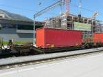 RhB - Gterwagen Typ Sbk-v 7705 im Bahnhof von Chur am 07.05.2009