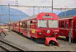 BDt 1754 der Rhätischen Bahn (RhB) ist im Bahnhof Landquart (CH) abgestellt.