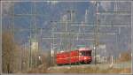 S1 1520 mit Be 4/4 511 und Stwg 1711 bei Trimmis parallel zur SBB Stecke.