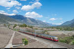 SBB Historic RAe TEE II 1053 am 22. April 2017 im Rhonetal zwischen Salgesch und Sierre auf der Stammstrecke des TEE Cisalpin.