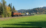 DVZO Fahrzeugtreffen 2017. SBB Historic Be 4/6 12320 mit GmP am 14. Oktober 2017 zwischen Saland und Wila.