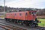 Eine kleine Fotodokumentation des Ausfluges der 100-jährigen Be 4/7 12504 nach Bern und zurück am 03.02.2021. Eine ziemlich nasse und trübe Angelegenheit was das Wetter betrifft :-). Gruss zurück in die Lok und vielen Dank für das Erlebnis. Foto aufgenommen in Roggwil-Wynau auf der Rückfahrt nach Olten als Lokzug.