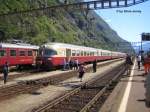 RAe TEE 1053 anlsslich des 125 Jhrigen Gotthard Jubilums in Biasca ausgestellt. Dieser TEE-Zug ist der grsste Stolz der SBB-Historic Flotte, zum einen wegen seinem einstigen Prestige Status, zum andrene, da er aus einem Trmmerhaufen wieder einsatzbereit gemacht werden konnte.