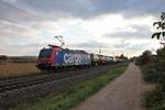 SBB Cargo Bombardier Traxx 482 032-0 mit Containerzug am 25.10.18 bei Walluf rechte Rheinstrecke