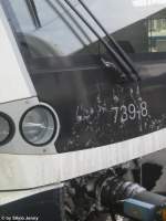 Die Front des Thurbo GTW RABe 526 739-8 zeigt es, wie bitterkalt es whrend meinem Ausflug am 23.11.08 nach Schaffhausen war...