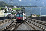 ABt 912 (50 85 39-43 912-7 CH-SBB | RBDe 560 NPZ  Domino ) der S-Bahn Luzern (SBB) als Leerzug erreicht den Bahnhof Arth-Goldau (CH), Fahrtrichtung Brunnen (CH).
Aufgenommen am Ende des Bahnsteigs 6/8.
[20.9.2019 | 18:19 Uhr]