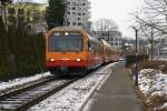 Be 556 527 fhrt am 18.1.09 mit dem B 224 und dem Be 556 528-8 von Binz Richtung Friesenberg.