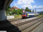 Eine S-Bahn fuhr am 13.7.05 als Dienstzug nach Winterthur, um dort eine S-Bahn zu verstrken, aufgenommen bei der Stadtrain-Brcke.