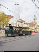 Berner Tramway Gesellschaft Dampftram G 3/3 12 und C4 31 am 20. Oktober 2019 auf dem Bubenbergplatz.