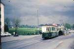 Erinnerung an die Berner Anhngewagen 321-330 (1951/2): Wagen 328 hinter Motorwagen 104, Sandrain, 9.Mai 1966. 