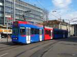 RBS / Bern mobil - Tram Be 4/10  87 unterwegs in der Stadt Bern auf der Linie 6 am 20.02.2012