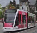 BERMOBIL Combino XL mit Westside Werbung am Helvetiaplatz in Bern Aufgenommen am 01.05.12