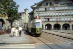 Bern SVB Tram 5 (Be 4/4 115) Casinoplatz / Zytglogge im Juli 1983.