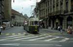 Bern SVB Tram 3 (Be 4/4 624) Casinoplatz am 7. Juli 1990.