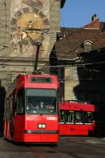 Bern Mobil - Tram Be 4/8 731 unterwegs auf der Linie 7 in Bern am 22.04.2015