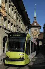 Bern Mobil - Tram Be 4/6 757 unterwegs auf der Linie 7 in Bümpliz am 22.04.2015.