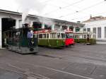 Bern Mobil / Tramverein Bern - Div. Teilnehmer im Depot Eigerplatz zur Vorbereitung der Tramparade anlässlich der 125 Jahr Feier des Berner Tram am 11.10.2015