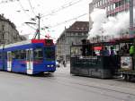 Bern Mobil / RBS - Treffen des Dampftrams G 3/3 12 und des RBS Be 4/10 83 anlässlich der 125 Jahr Feier des Berner Tram am 11.10.2015